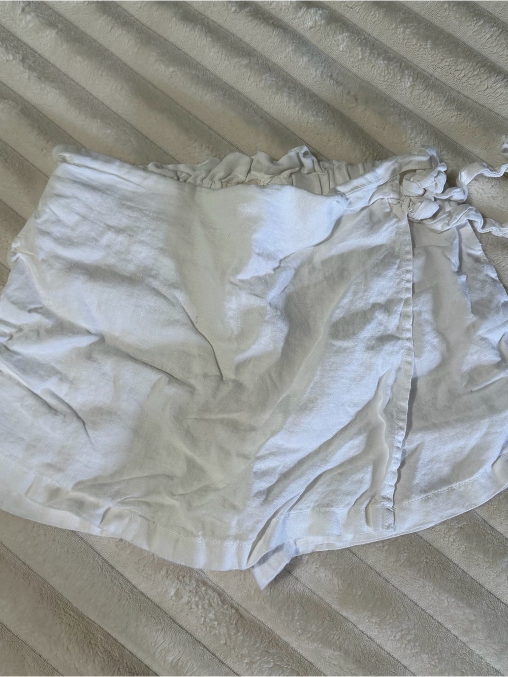 Christian Siriano White Linen Skort